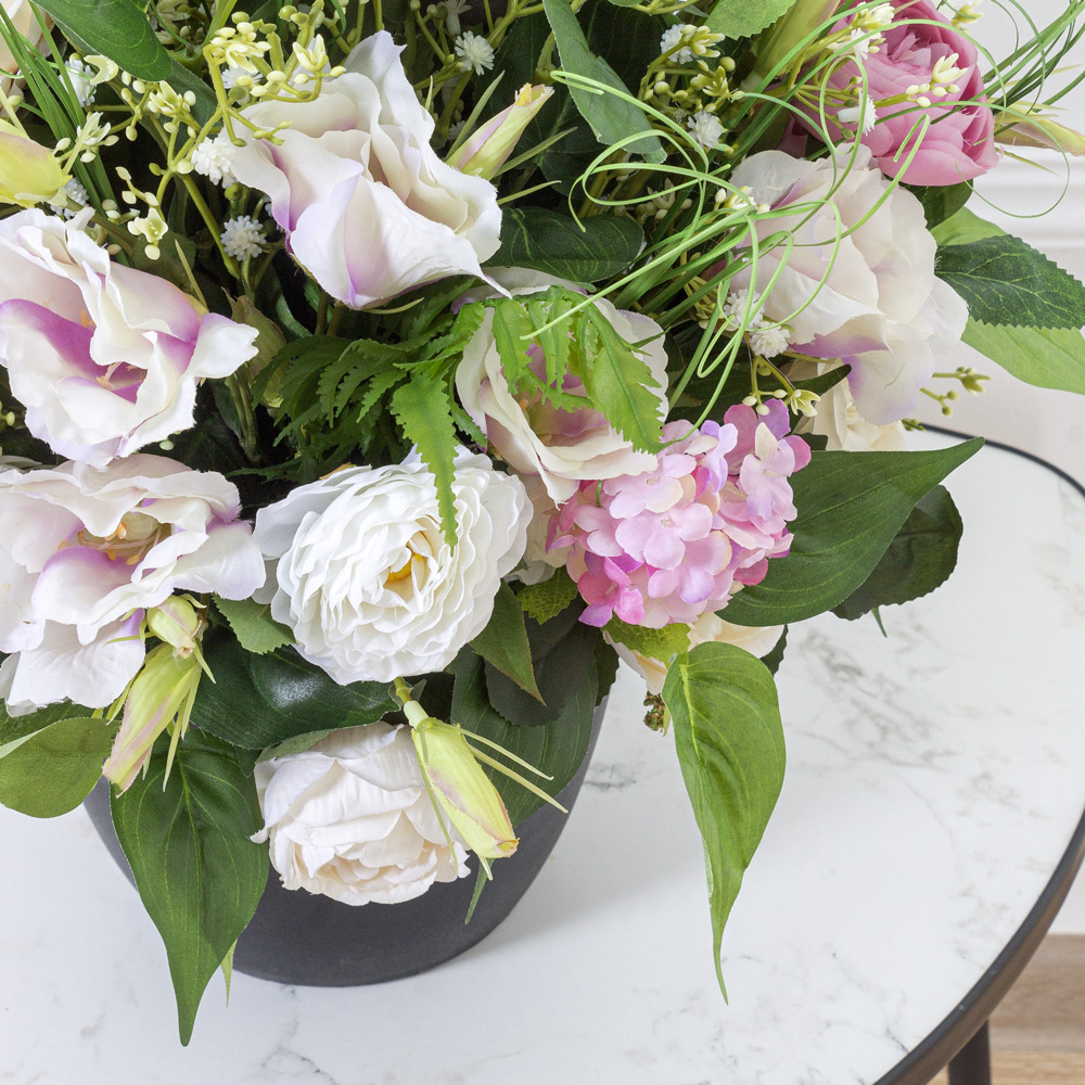 К264-2(з.) Композиция искусственная цветочная в кашпо d27см_1