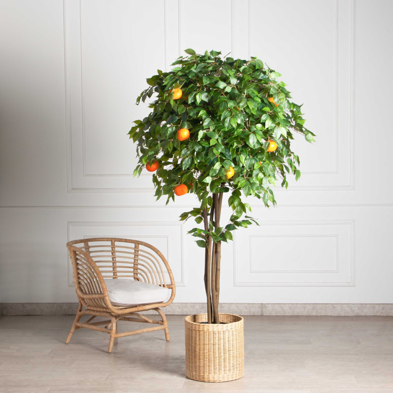 180/РПК/24М(Пр)(F) Мандарин искусственный с плодами h180см (латекс)_1