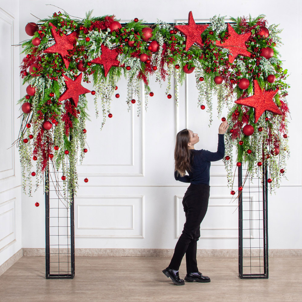 ДЛ190(Пр)(Fix)(F)Декор вход.группы h210см н/прутьях, прист.со звездами и шарами_3