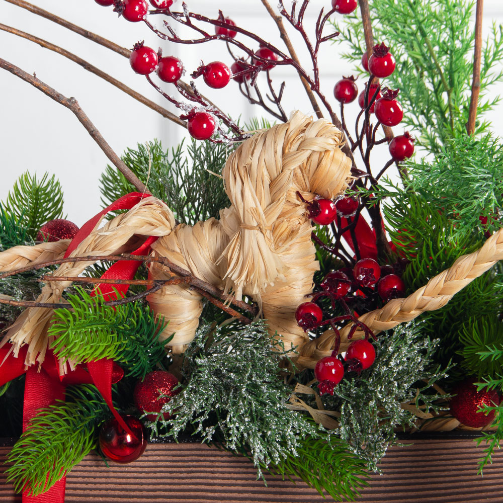 К560(Пр)(F) Композиция искусственная НГ в русском стиле, на основании_4