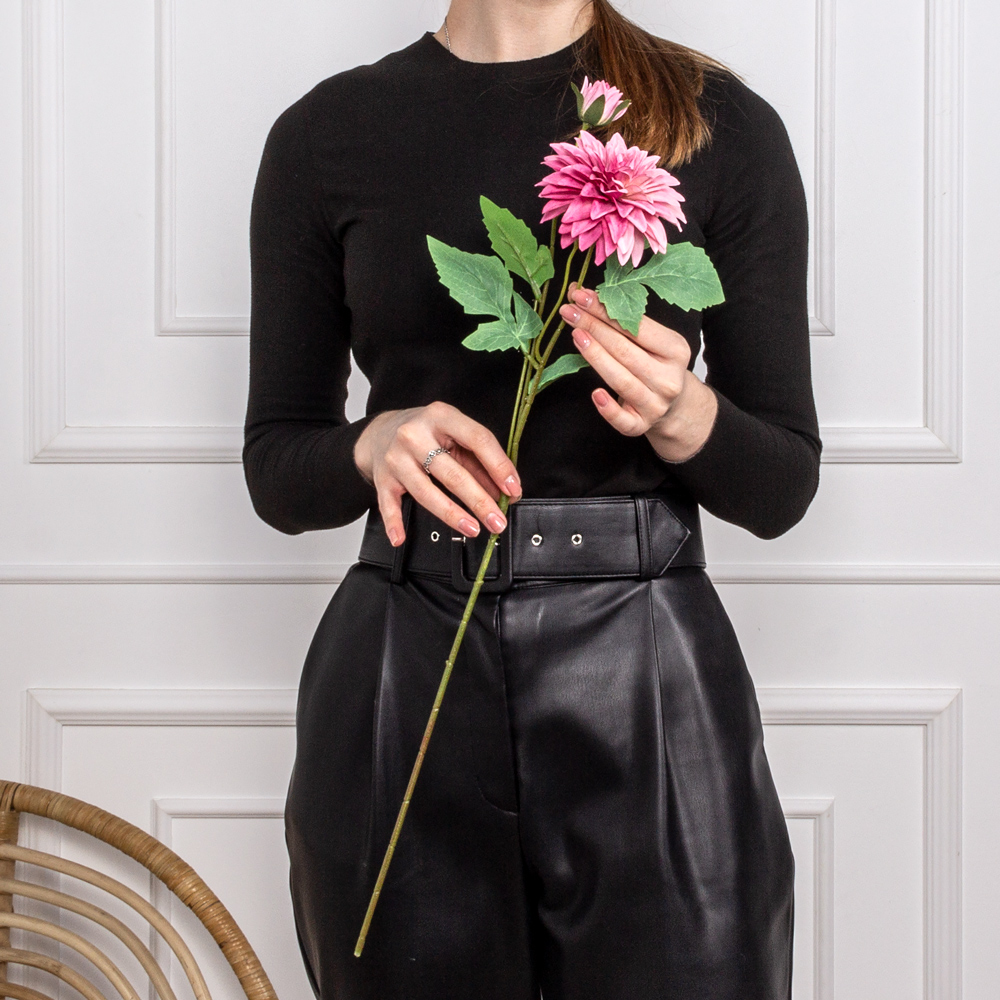 7141А/9120-24/8Р Георгин искусственный 1 голова, 1 бутон, h65см, сиреневый_5