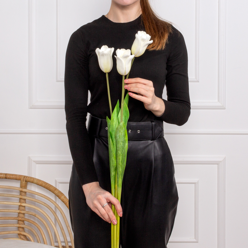 7141А/0471-01/23Р Тюльпан искусственный h70см, белый (латекс)_3