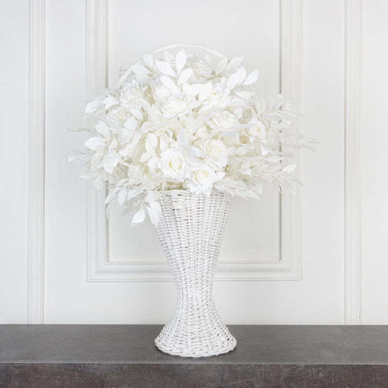 К430/2(з.) Композиция искусственная с розами в корзинке d25хh40см