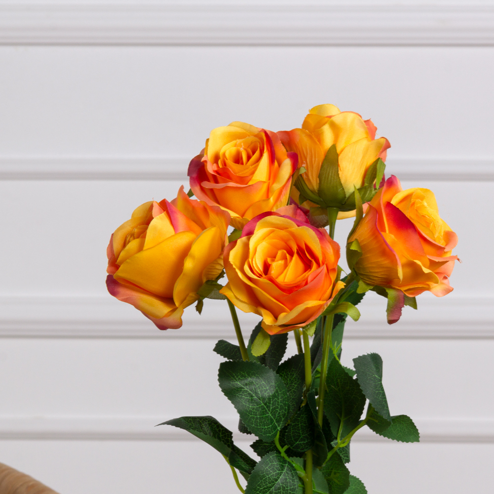 7141А/0443-09/3Р Роза искусственная 1 голова d8см, h44см, желтый_1