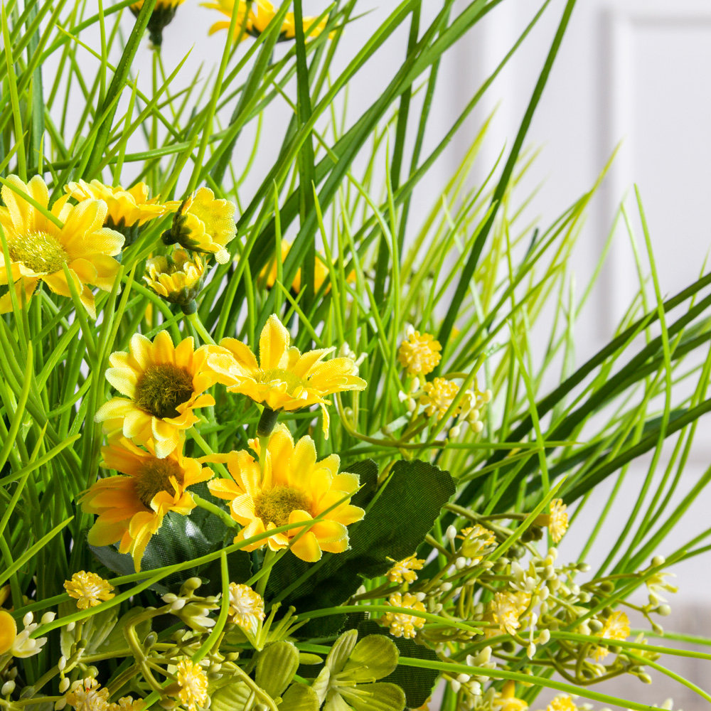 ТД084(F) Композиция искусственная Цветочный микс в кокосовом боксе 50х10х10см_3