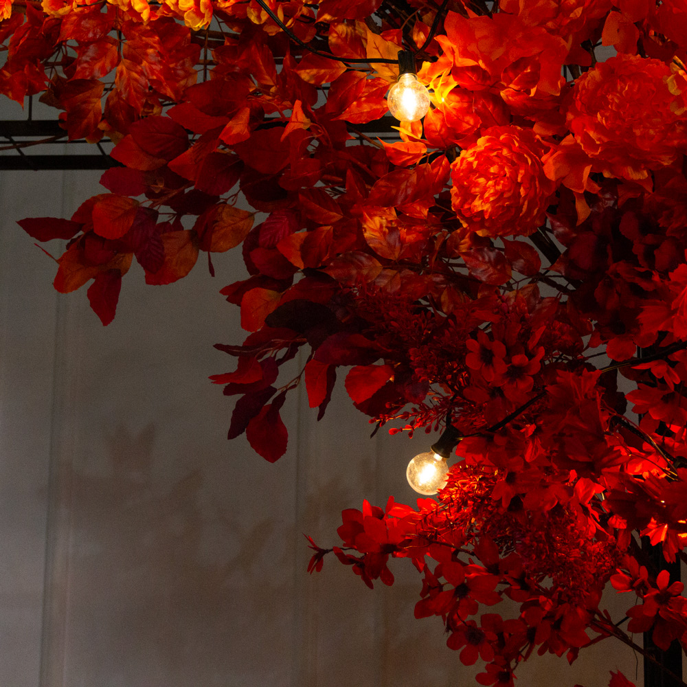 ДЛ/СВ04/175(Пр)(Fix)(F)Декор входной группы h300см н/прутьях,пристенный c ретро-гирляндой,бордовый_5