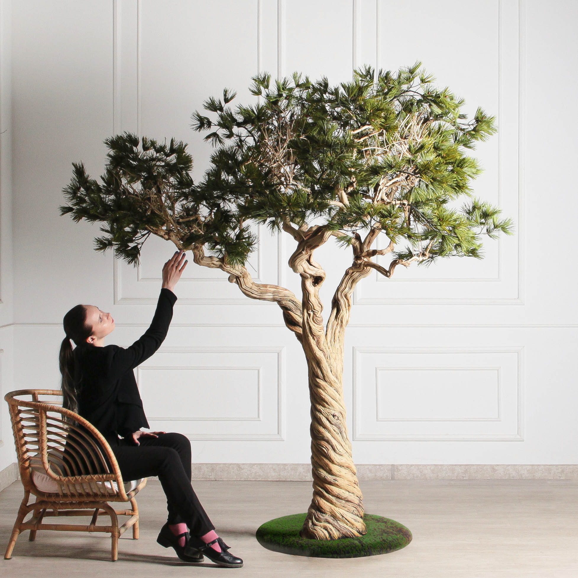 230ГБст/Разб/АСС/ДЗх3/540(F) Сосна искусственная разборная h230см, на витом стволе_2