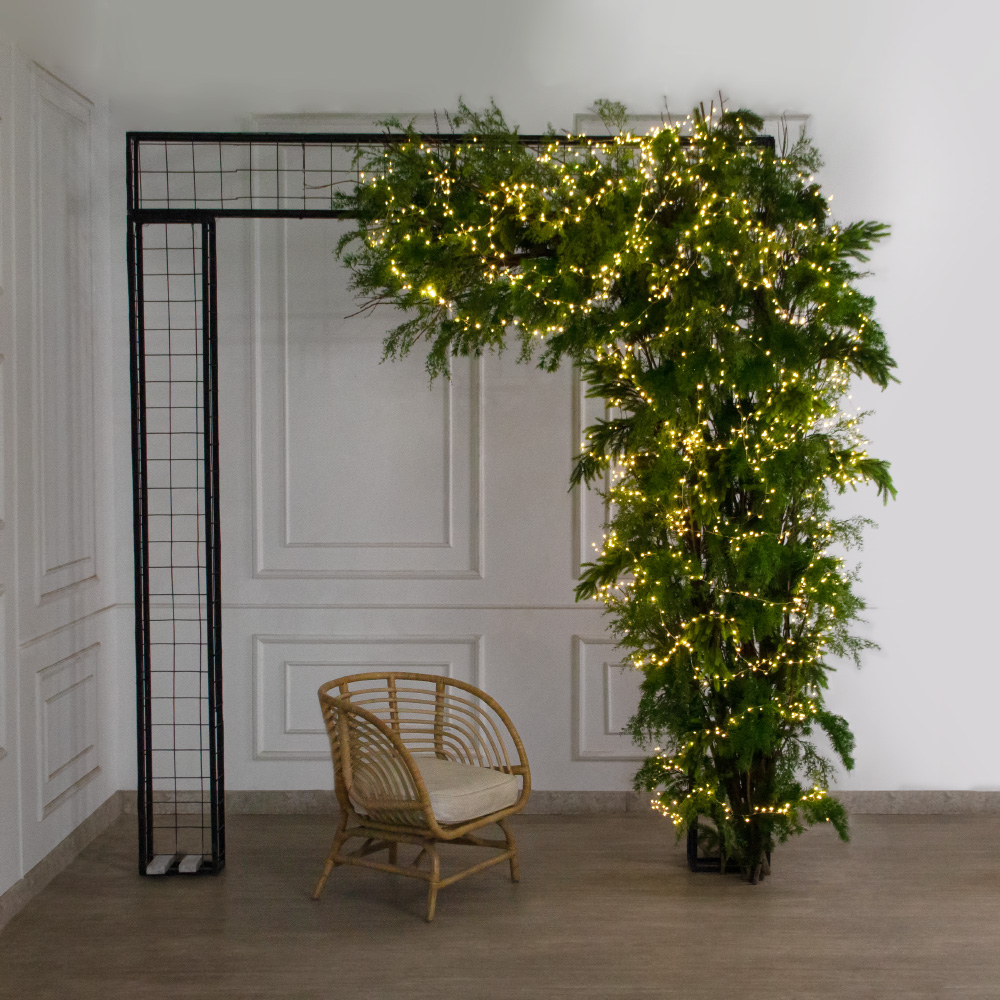 ДЛ182/СВ03т(Пр)(Fix)(F)Декор вход.группы хвойный h290см н/прутьях, прист.с гирляндой 