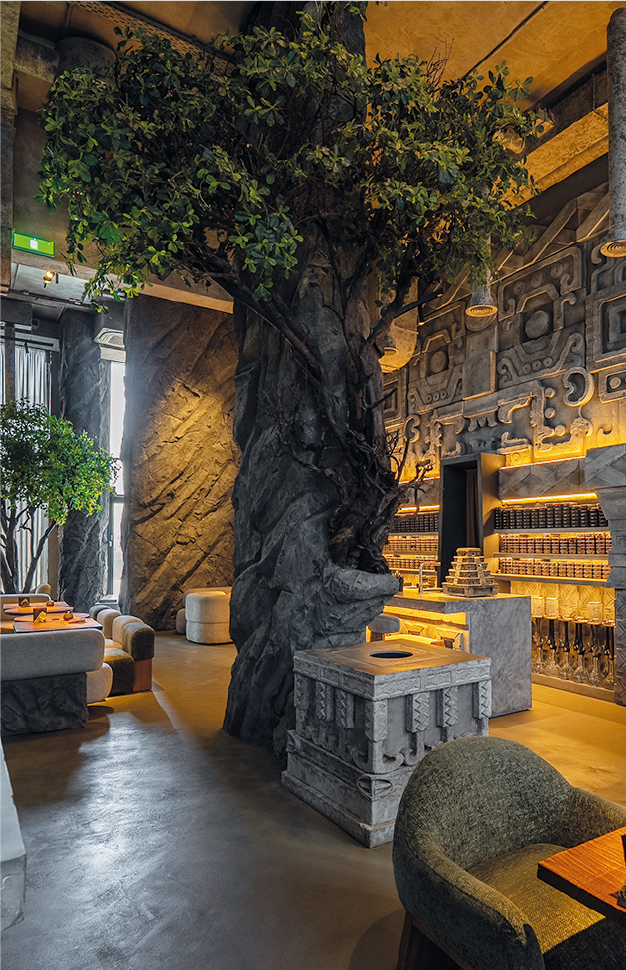Дерево в интерьере TULUM